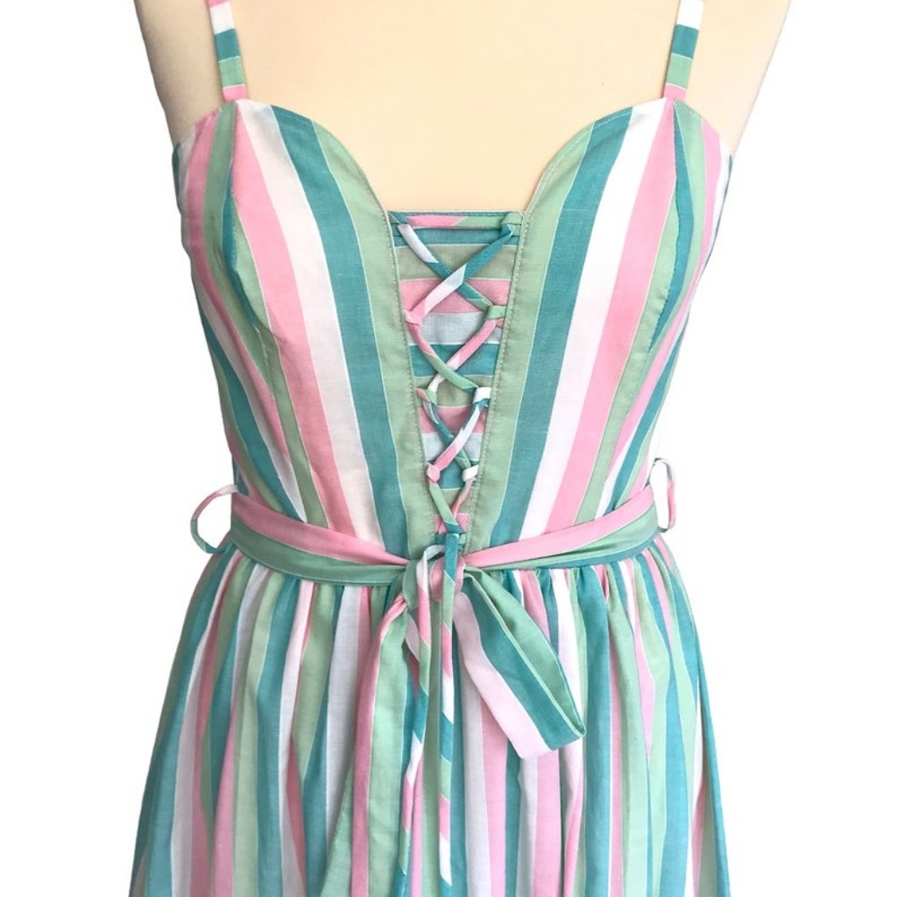 VINTAGE 1970's Cotton Stripe Sundress